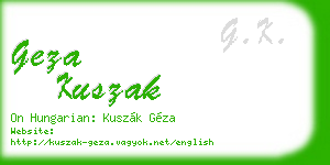 geza kuszak business card