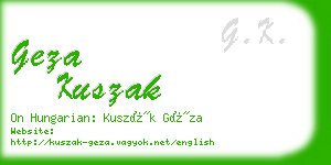 geza kuszak business card